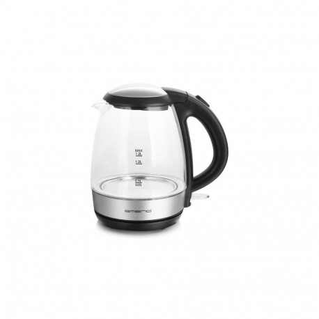 Emerio WK-125145 electric kettle 1.2 L 2200 W Black, Silver, Transparent