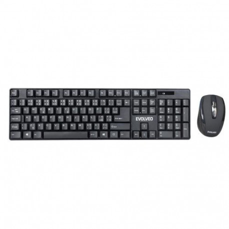 Evolveo WK-142 keyboard Mouse included Universal RF Wireless Czech Black