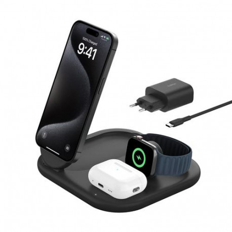 Belkin BoostCharge Headphones, Smartphone, Smartwatch Black USB Wireless charging Fast charging Indo