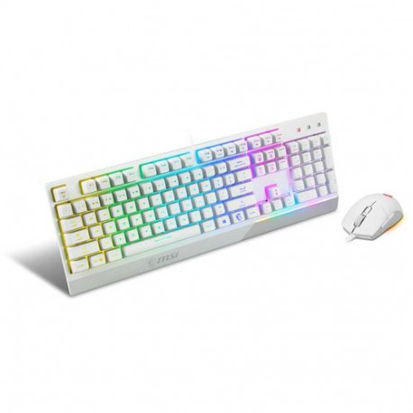 MSI VIGOR GK30 COMBO WHITE MEMchanical Gaming Keyboard + Gaming Mouse Bundle 'UK Layout, 6-