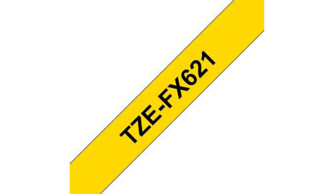 Brother TZE-FX621 label-making tape Black on yellow