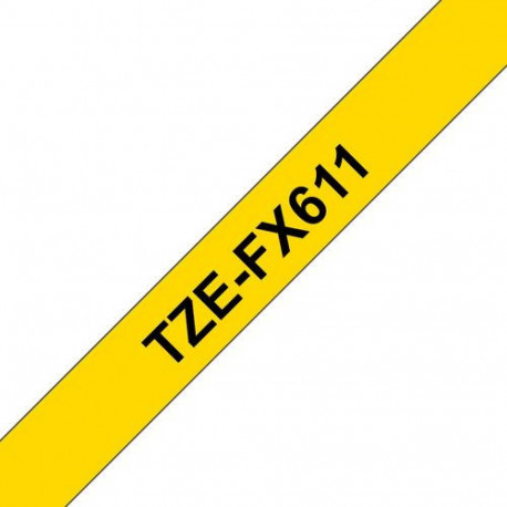 Brother TZE-FX611 label-making tape Black on yellow