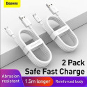 Baseus TZCAMZJ-02 USB cable 1.5 m USB A Micro-USB B White