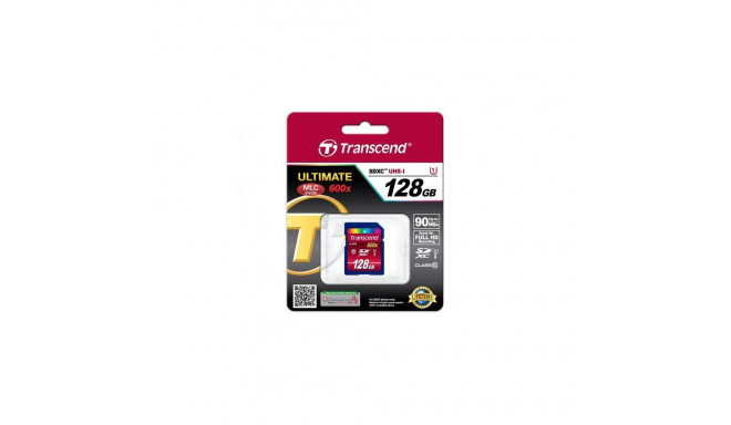 Transcend SD Card SDXC/SDHC Class 10 UHS-I 600x 128GB