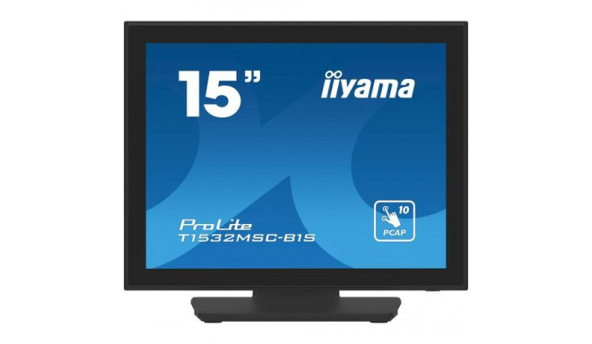 iiyama ProLite T1532MSC-B1S computer monitor 38.1 cm (15&quot;) 1024 x 768 pixels XGA LCD Touchs