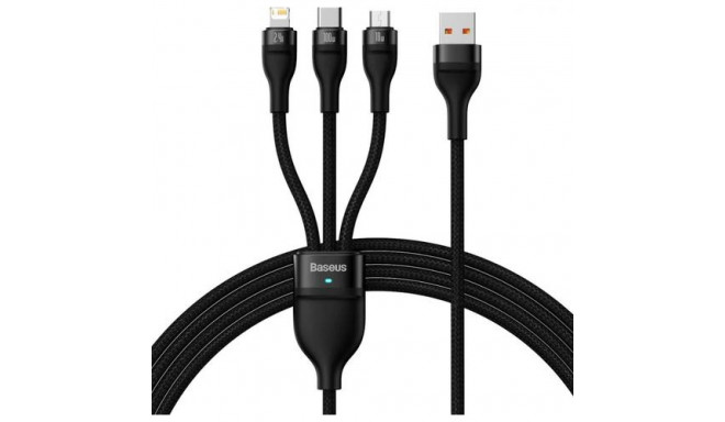 Baseus SUP0003351 USB cable 1.2 m USB 3.2 Gen 1 (3.1 Gen 1) USB A USB C/Micro USB-A/Lightning Black