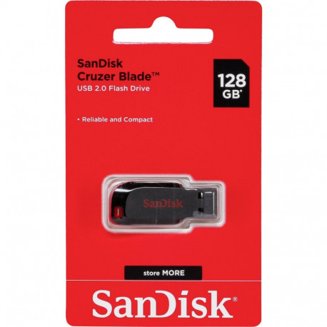SanDisk Cruzer Blade USB flash drive 128 GB USB Type-A 2.0 Black  Red