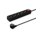 Savio LZ-04 Listwa zasilajca, 6 gniazd, 5m 6 AC outlet(s) Type F 2500 W Black