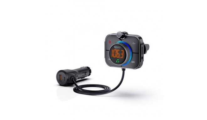 Savio TR-14 Transmiter FM z Bluetooth i ładowarką PD 87.6 - 107.9 MHz Bluetooth/USB Black