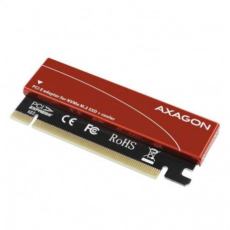Axagon PCEM2-S PCIe x16 - M.2 NVMe M-key slot adapter, w. passive alu heatsink