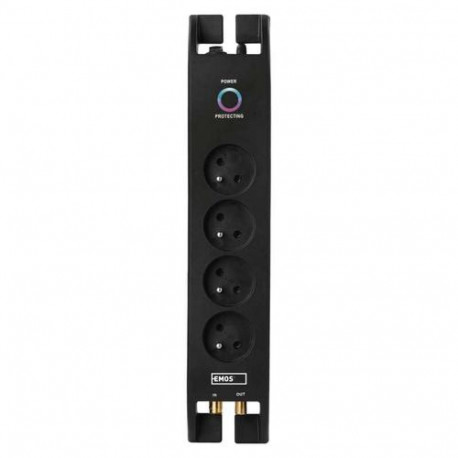Emos P54022 surge protector Black 4 AC outlet(s) 230 V 2 m