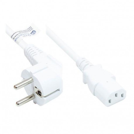 Alcasa P0130-W025 power cable White 2.5 m CEE7/7 IEC C13