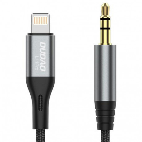 DUDAO audio cable Lightning - mini jack 3.5mm 1m gray L11PRO - Kabel - Audio/Multimedia Grey
