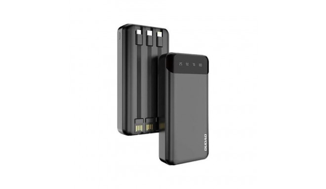 DUDAO capacious powerbank with 3 built-in cables 20000mAh USB Type C + micro USB + Lightning black (
