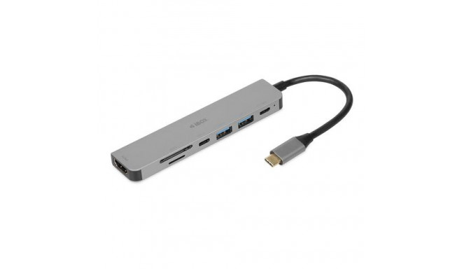 iBox IUH3SL4K interface hub USB Type-C 5000 Mbit/s Silver