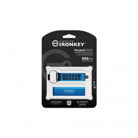Kingston Technology IronKey 256GB USB-C Keypad 200C, FIPS 140-3 Lvl 3 (Pending) AES-256