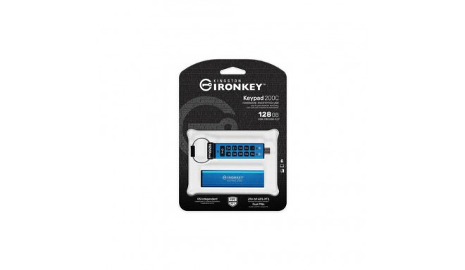 Kingston Technology IronKey 128GB USB-C Keypad 200C, FIPS 140-3 Lvl 3 (Pending) AES-256
