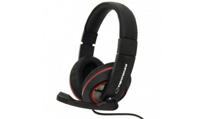 Esperanza EH118 headphones/headset Wired Head-band Calls/Music Black, Red