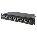 Digitus CAT 6A Patch Panel, shielded, 12-Port, 1HE, 10&quot;, black