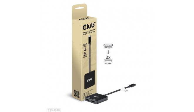 CLUB3D USB-C® Hub to Dual HDMI™ 4K60Hz M/F+PD3.0 100 Watt