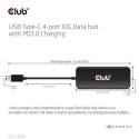 CLUB3D USB Type-C 4-port 10G Data hub with PD3.0 Charging
