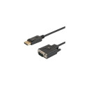 Savio CL-92 video cable adapter 1.8 m DisplayPort VGA (D-Sub) Black