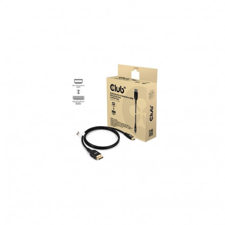 CLUB3D Mini DisplayPort™ to DisplayPort™ Bi-Directional VESA DP80 Certified Cable M/M 1m/3.28ft