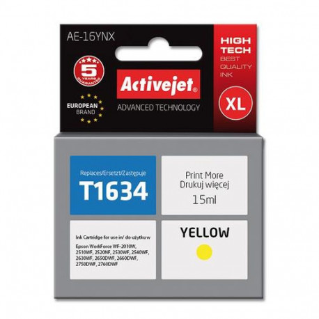 Activejet AE-16YNX ink (replacement for Epson 16XL T1634; Supreme; 15 ml; yellow)