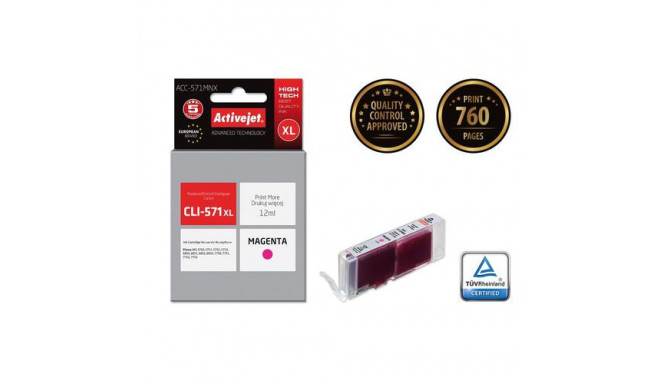 Activejet ACC-571MNX ink (replacement for Canon CLI-571M XL; Supreme; 12 ml; magenta)