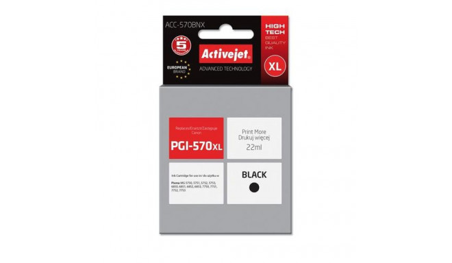 Activejet ACC-570BNX ink (replacement for Canon PGI-570Bk XL; Supreme; 22 ml; black)