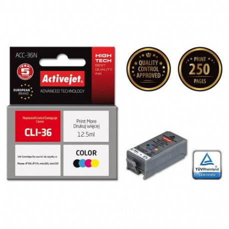 Activejet ACC-36N ink (replacement for Canon PGI-36; Supreme; 12.5 ml; color)
