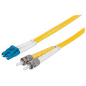 Intellinet Fiber Optic Patch Cable, OS2, LC/ST, 2m, Yellow, Duplex, Single-Mode, 9/125 µm, LSZH, Fib