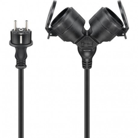 Goobay 65435 power extension 10 m 2 AC outlet(s) Outdoor Black