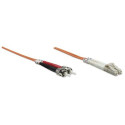 Intellinet Fiber Optic Patch Cable, OM1, LC/ST, 1m, Orange, Duplex, Multimode, 62.5/125 µm, LSZH, Fi