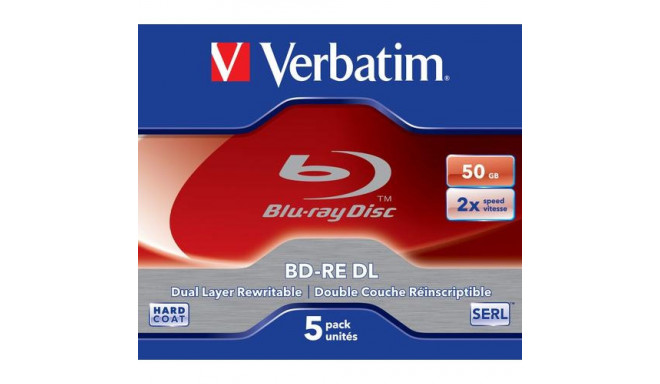Verbatim BD-RE DL 50GB 2 x 5 Pack Jewel Case 5 pc(s)
