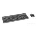 Manhattan MWK7350 Wireless USB Keyboard and Mouse Combo Set One Single USB-A Nano Receiver for Both 