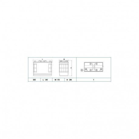 Exide PowerPRO 125Ah 850A 349x175x285mm +-