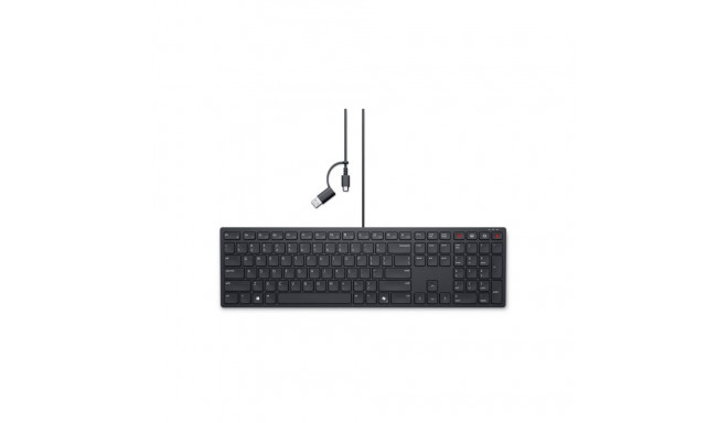 Dell | Collaboration Keyboard | KB525C | Keyboard | Wired | Ukrainian (QWERTY) | Black | USB-C