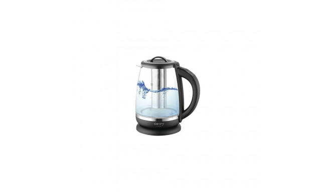 Camry Kettle CR 1290 Standard, 2200 W, 2 L, Plastic/glass, Black/Transparent, 360 rotational base