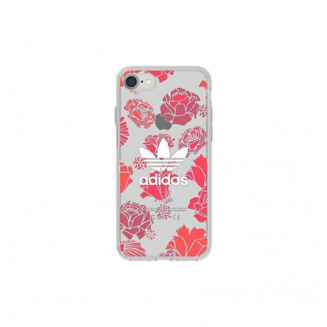 Adidas Apple iPhone 6/6s/7/8 Clear Case Flowers Red