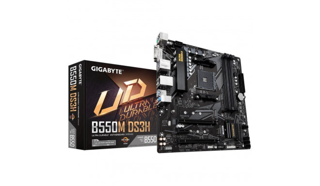 Gigabyte Mainboard||AMD B550|SAM4|Micro-ATX|Memory DDR4|Memory slots 4|1xPCI-Express 3.0 1x|1xPCI-Ex