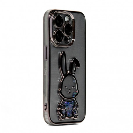 iLike Apple iPhone 14 Pro Silicone Case Print Desire Rabbit Black