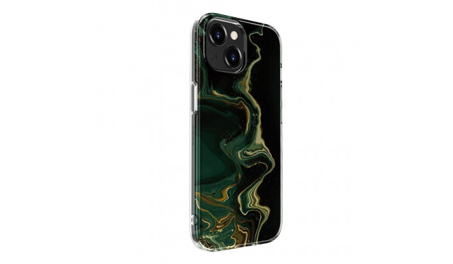 Evelatus Apple iPhone 15 Plus PC Customized Print Design Marble Dark Green