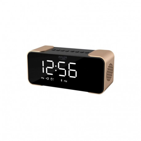 Adler Wireless alarm clock with radio AD 1190 AUX in, Copper/Black, Alarm function