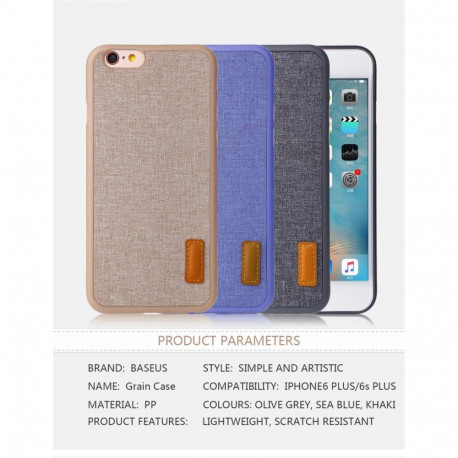Baseus Apple Grain Case For iPhone6 Plus/iPhone6S Plus WIAPIPH6SP-BW03 Sea Blue