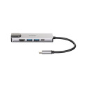 "USB-C HUB 5Port D-Link DUB-M520 2xUSB3.2 Gigabit Lan RJ45 USB-C HDMI 4K passiv Silver Black"