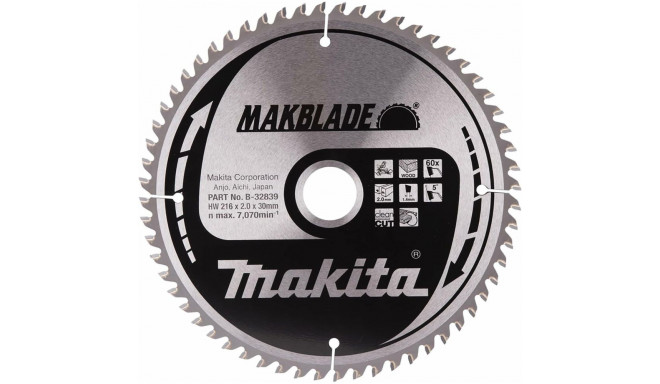 Cutting disc MAKITA 216x2x30mm 60T 5°