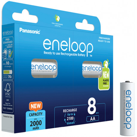 Panasonic eneloop aku AA 2000 8BP (avatud pakend)