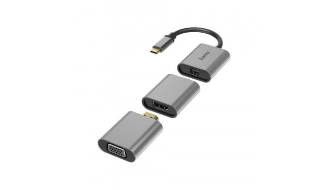 Hama Hama 00200306 6in1 Adapter Connect2Go, USB-C, Mini-DisplayPort, HDMI, VGA