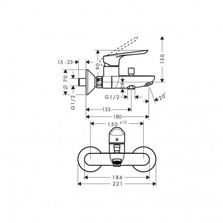 Bathroom faucet Hansgrohe Logis E 71403000